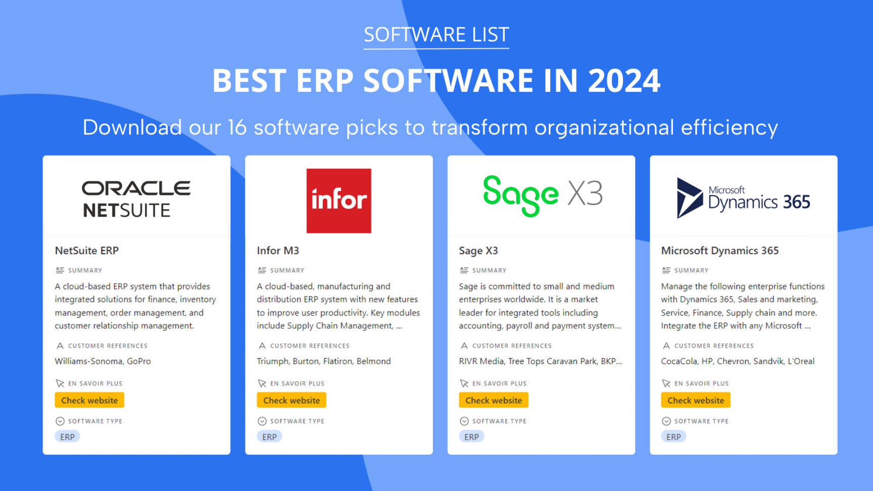 Top  ERP vendors in  (+  ERP systems)