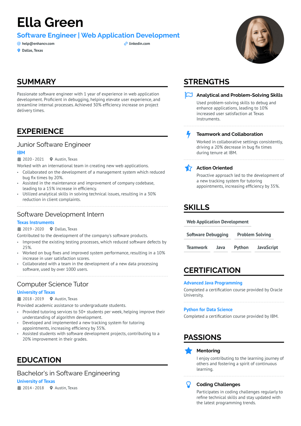 Software Engineer Resume Examples & Guide for